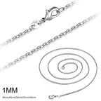 wholesale 5pcs/lot 925 Sterling Silver Chain necklace,Fashion Men/Women DIY Jewelry Rolo Chain 1mm Necklace 16 18 20 22 24" mbzr