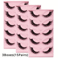 3Boxes(15Pairs) Cat Eye Lashes Fake Eyelashes Natural long Manga Lashes Winged End Eye Elongated Eyelashes Fake Lashes Makeup mbzr