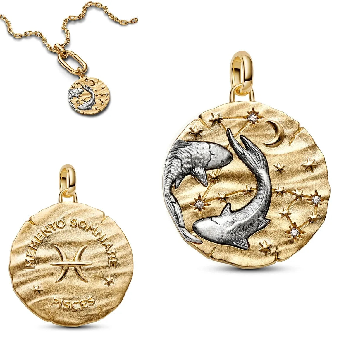 925 pure silver constellation pendant with relief texture of ghostly skull. Suitable for bracelets and necklaces. Jewelry.