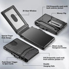Men's Minimalist Pop Up Wallet, RFID Blocking Slim Card Holder with Money Clip & ID Window, Holds 9-13 Cards, Compact Smart Metal Wallet for Daily Business Travel Use mbzr