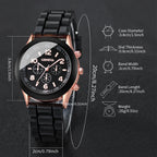 4PCS Couple Watches Fashion Arabic Women Quartz Watch Casual Silicone Band Wristwatches Magnet Heart-Shaped Bracelets Set mbzr