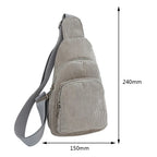 Female Sling Waist Pack Fashion Underarm Bag Casual Corduroy Solid Color Adjustable Strap Simple Portable for Weekend Vacation mbzr