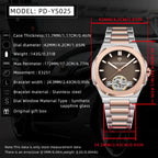 PAGANI DESIGN 2026 Men's Watch Skeleton Luxury Gold Automatic Watch For Men New Stainless steel  Business Mechanical Wristwatch