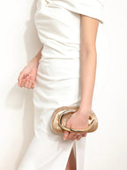 Fashion Handbag Gold Color Luxury Evening Banquet Clutch Purse mbzr