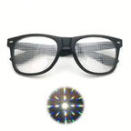 Prism Diffraction Glasses – Black Frame Light Refraction Lenses, Rave & Party Sunglasses for Concerts, Disco & Casual Wear, No Prescription Needed, Durable Fun Eyewear mbzr
