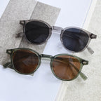 Peekaboo Unisex Polarized Sunglasses Retro Women Korean Style Ultralight Round Sun Glasses for Men TR90 Green Brown 2024 Gift