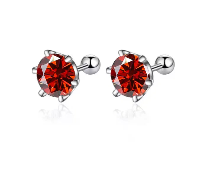 0.3-2CT Moissanite Earrings 925 Sterling Silver Round Cut Stud Earrings Piercing Earrings for Men and Women Fine Jewelry mbzr