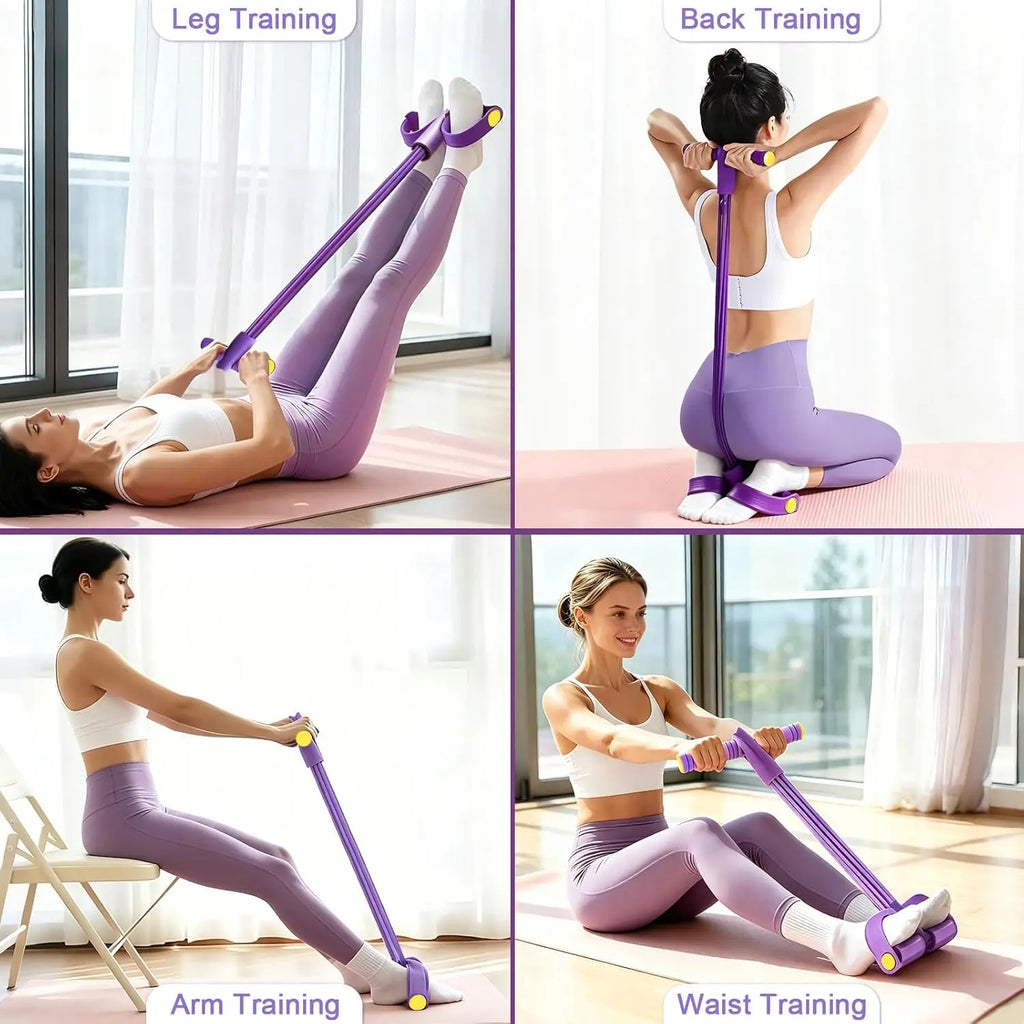 4-Tube Resistance Band Multi Function Tension Rope Fitness Bands 6-Tube Elastic Yoga Pedal Puller For Sports Exercises At Gym mbzr
