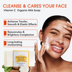 Ailke organic milk soaps containing vitamin C, whitening, wrinkle reducing, anti-aging, smoothing, and softening the skin,200g mbzr