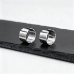 Punk Stainless Steel Ear Bone Clip for Men,Long Short Cube Non Piercing Ear Cuff,Hip Hop Earring Jewelry Gift