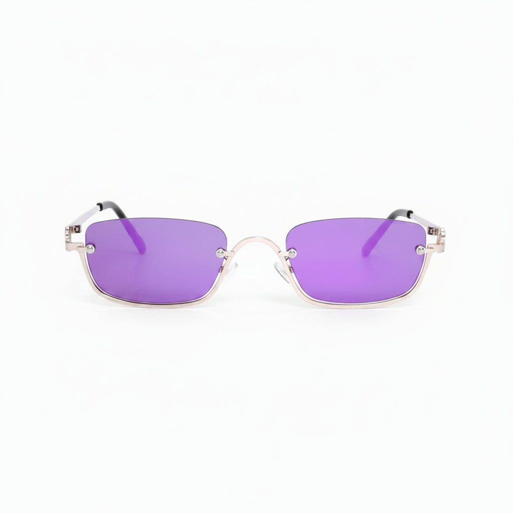 Women's Half-Frame Square Metal Fashion Sunglasses For Daily Outdoor Travel Party mbzr