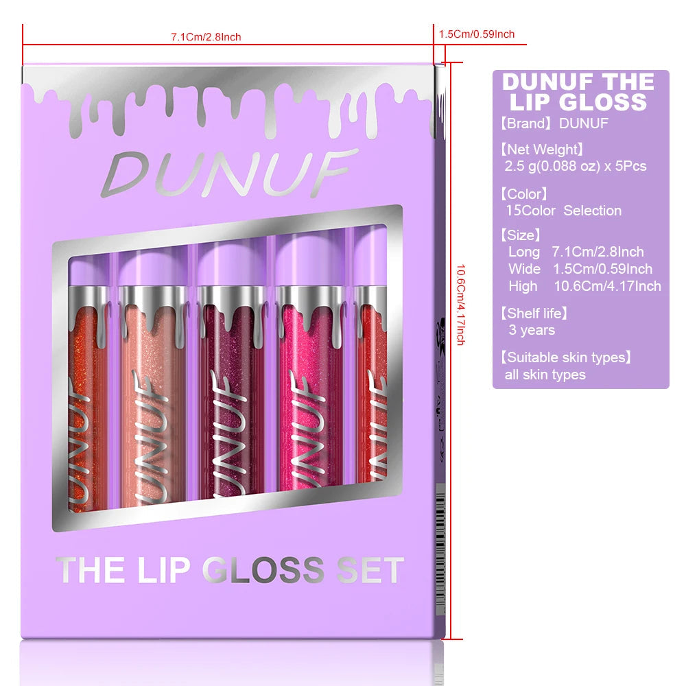 Lip Gloss Lip Oil Set, Glitter Lipstick Shimmer Moisturizing Hydrating Waterproof Non-sticky, Deep Red, Y2K Makeup Christmas mbzr
