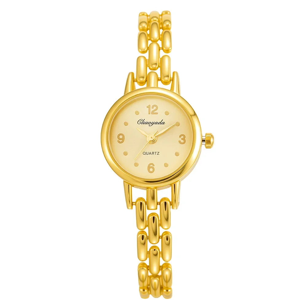 Top Brand Women Watch Fashion Small Dial Gold Watch Woman Luxury Alloy Strap Ladies Quartz Wristwatches Gift Clock Reloj Mujer