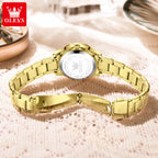 OLEVS 5567 Fashion Original Quartz Movement Women Watch Week Date Display Calendar Window 30m Waterproof Large Numeral Dial HD Luminous Watch
