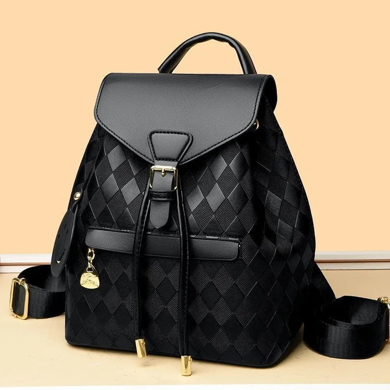 Casual Fashion Multifunctional Backpack Shoulder Travel Bag Soft Pu Leather mbzr