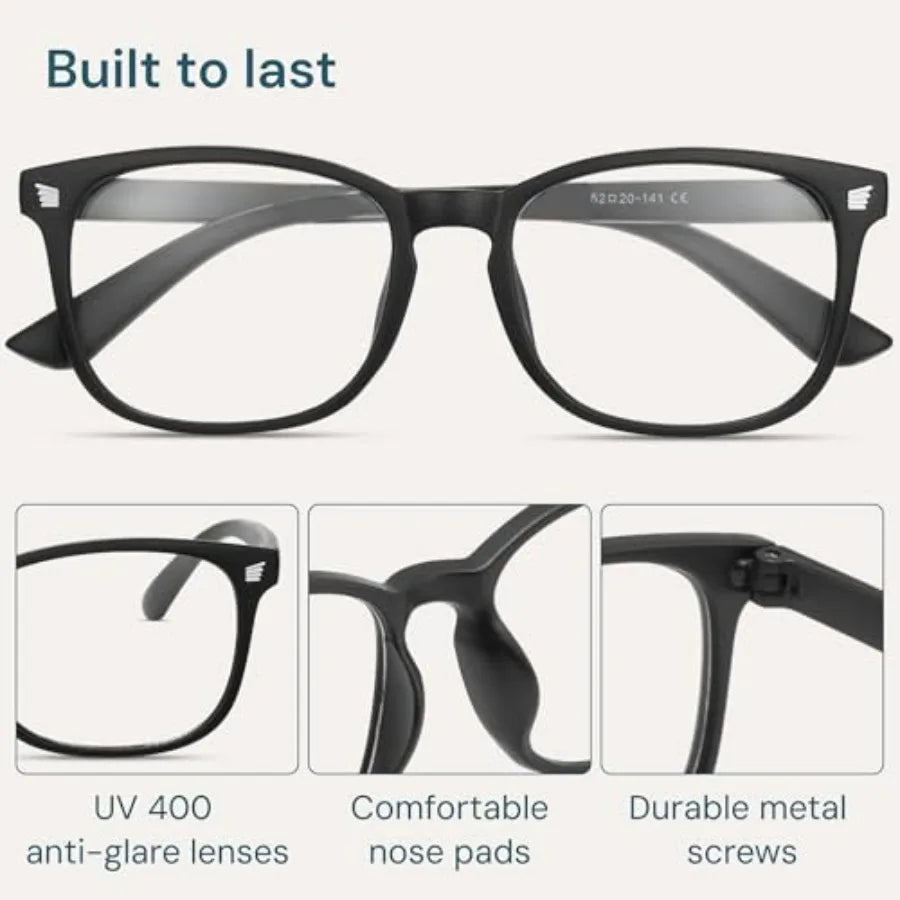 Gaoye Black Blue Light Glasses for Computer and Gaming - Anti UV Ray Lenses, Scratch-Resistant and Comfort Fit mbzr