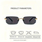 Rimless Sunglasses Rectangle Fashion Popular Women Men Shades Small Square Sun Glasses For Female male Summer Traveling Oculos