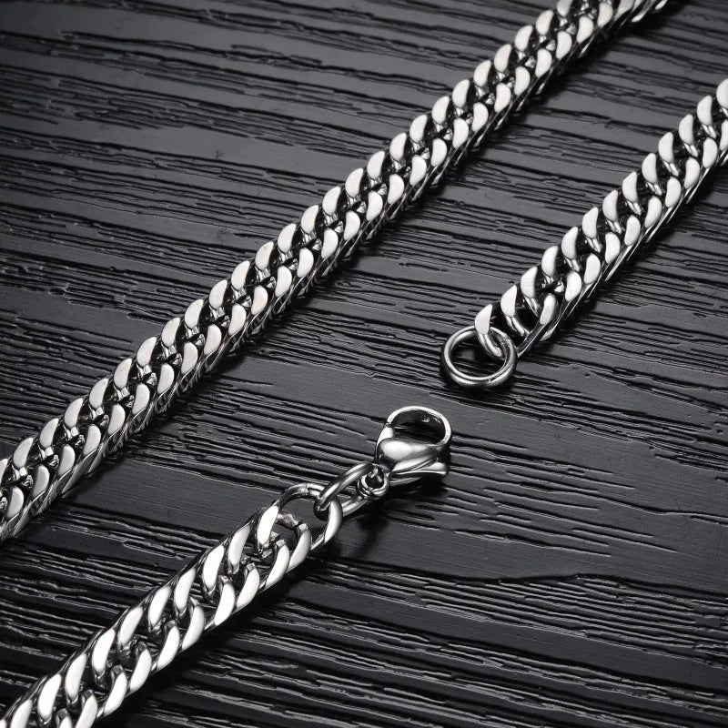 HNSP 316L Stainless Steel Cuban Chain Necklace For Men Neck Male Jewelry Accessories Gift 8mm-14mm Thick Heavy Chains