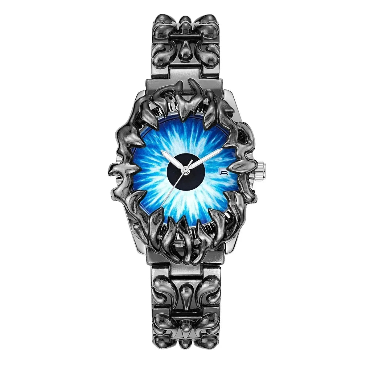 Green Devil Punk Eye Quartz Watch Men  Alabaster Industries Carving Demon Claw Y2K Men Watch Unique Creative Men Medieval Clock