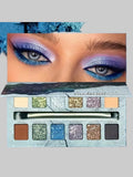 12-color eyeshadow palette, mirror packaging, pearlescent shimmer, stage makeup effect, long-lasting, easy to apply, waterproof mbzr