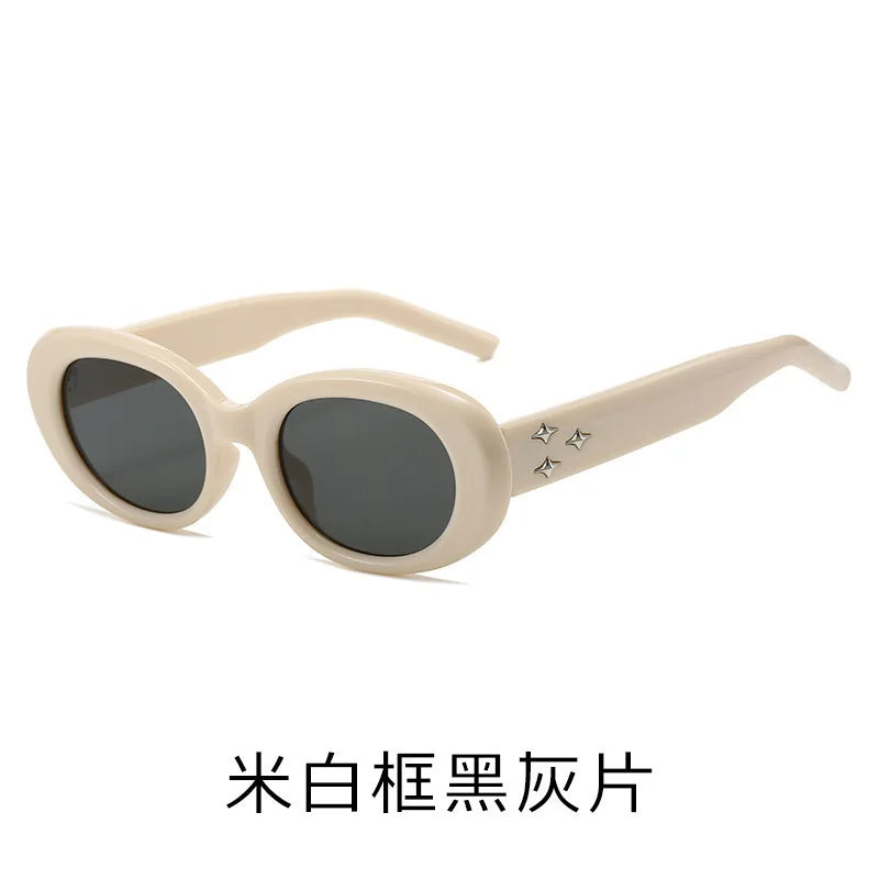 New Korean version gm personalized spice girl style American sunglasses three stars retro oval small frame premium sunglasses