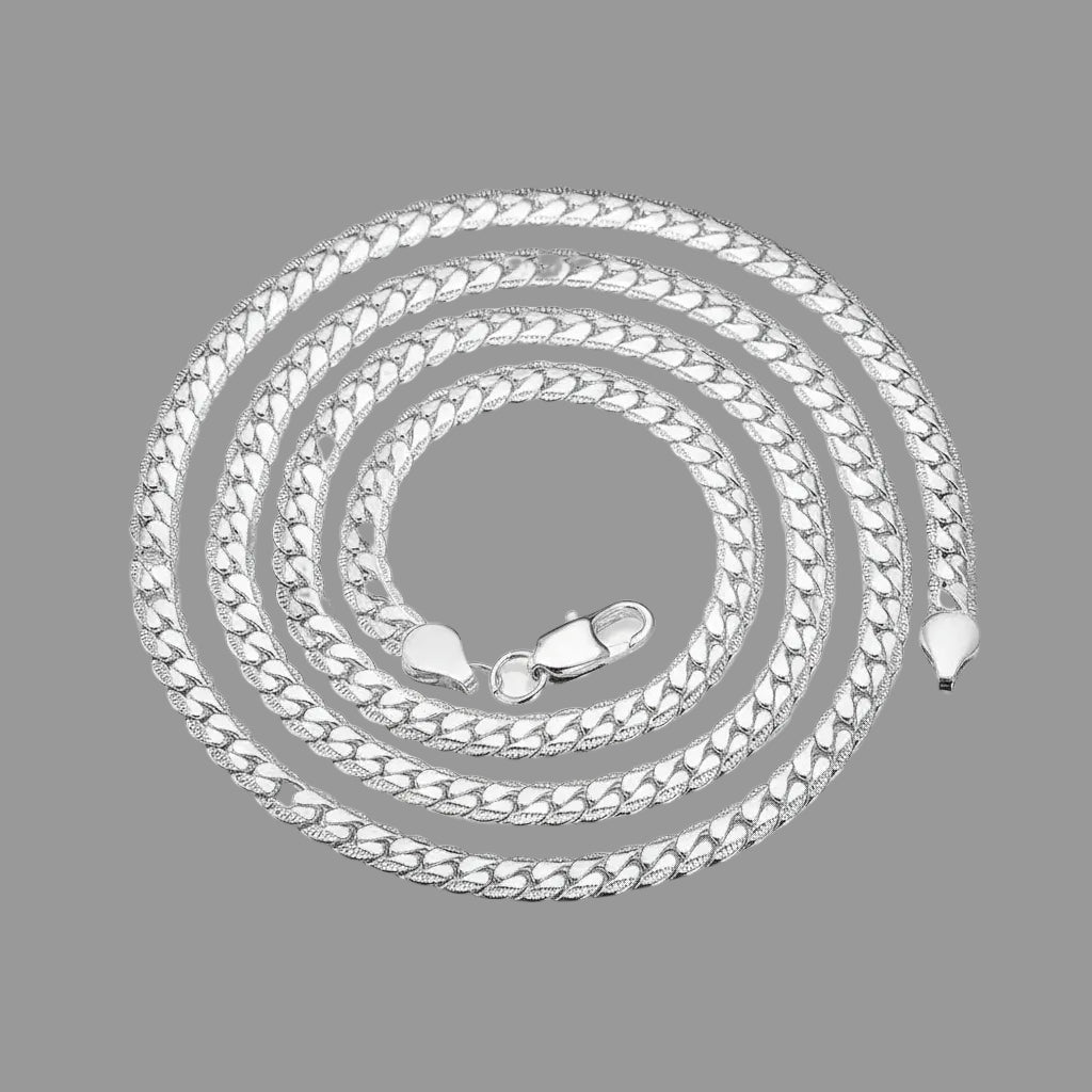 Silver Chain Necklace – Elegant 5mm Link for Women & Men mbzr