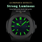 POEDAGAR Luxury Square Men’s Quartz Wristwatch Waterproof Luminous Date Stainless Steel Man Clock Business Sports Watches For Men Casual Male Reloj mbzr
