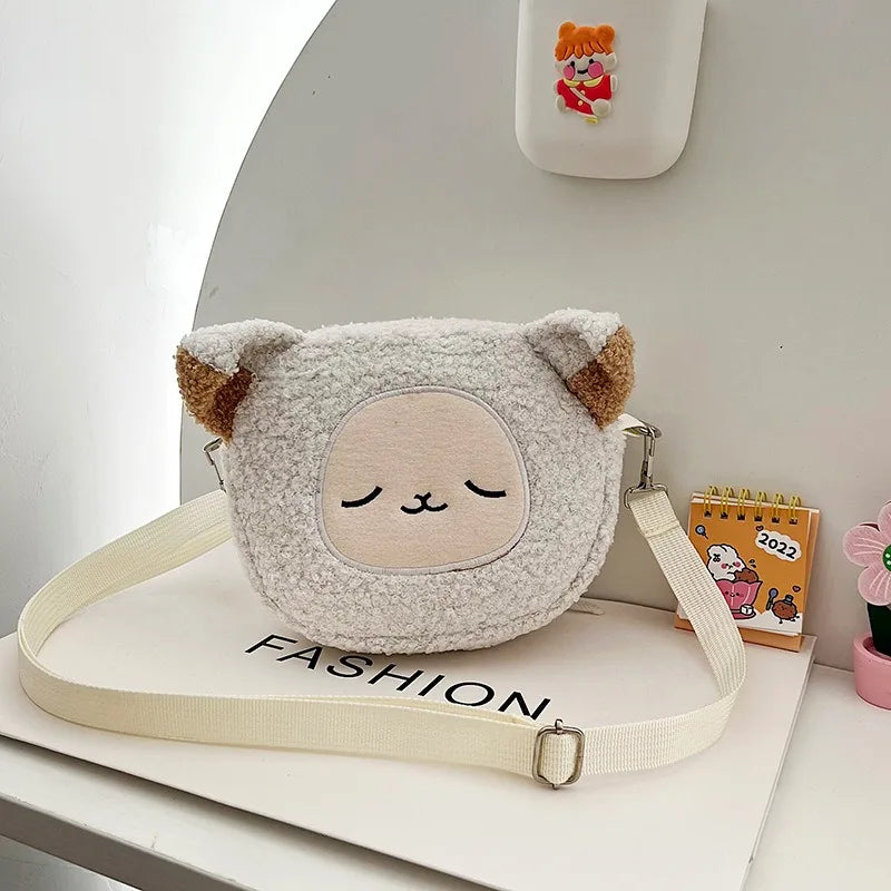 Japanese style cute bag for women cartoon plush shoulder bag for women new crossbody bag small mobile phone & wallet bag for wom
