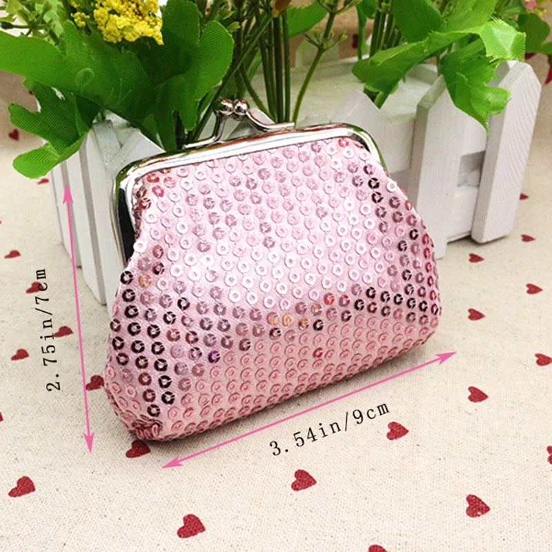 Sequins Decor Coin Purse, Women's Stylish Kiss Lock Storage Bag For Lipstick & Key, For Carnaval Party Use & For Music Festival mbzr