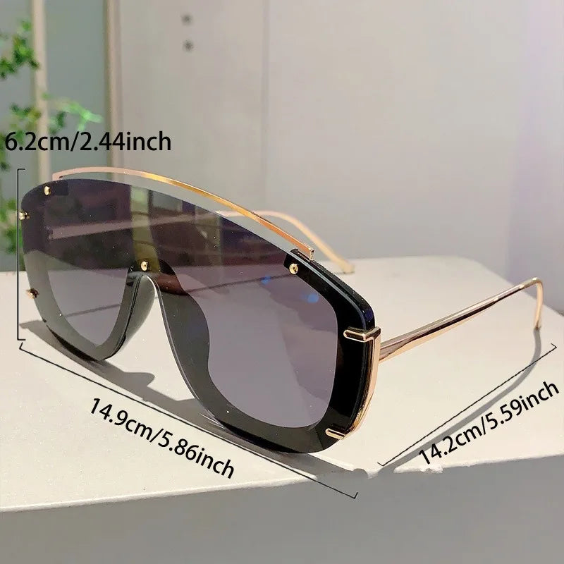Fashion Leopard Women Sunglasses Stylish Gradient Outdoor Sports Shades Luxury Metal Design Oversize Men Sun Glasses mbzr