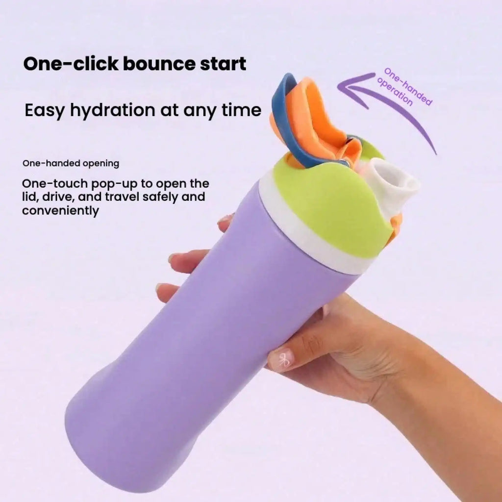 304 Stainless Steel Fitness Sports Vacuum Bottle with handle and straw, Large Capacity Macaron Thermal Mug 32 oz mbzr