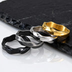 Classic Mobius Rings for Men Boys, Waterproof Stainless Steel Twist Finger Band, Vintage Love Eternity Jewelry Gift for Him Boy