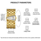 YaLaLuSi Irregular Trapezoid Gold Dial Women Watch Hollow Wide Interlocking Link Bracelet Unique Luxury Waterproof Ladies Quartz Dress Wristwatch For Party Dating Wedding