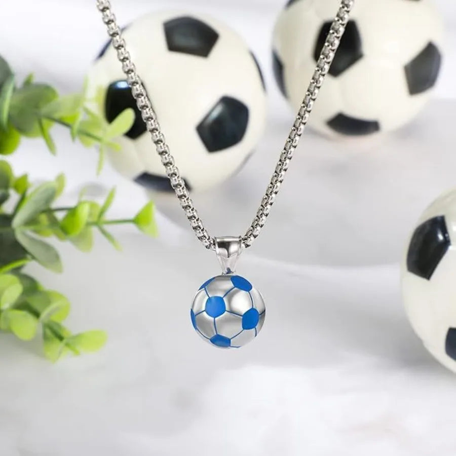 Vnox 3D Football Necklaces for Men, Solid Stainless Steel Casual Scoocer Pendants, Sports Lover Boys Gifts