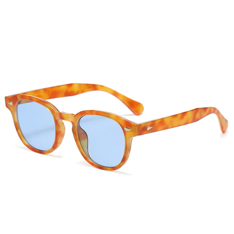 JNPCXI Quality New Retro Round Sunglasses Women Fashion Rivets Decoration Shades UV400 Men Punk Leopard Sun Glasses mbzr
