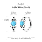 Original 925 Sterling Silver Unique Design Celtic Knot Blue Turquoise Hoop Earrings For Women Jewelry Gift mbzr