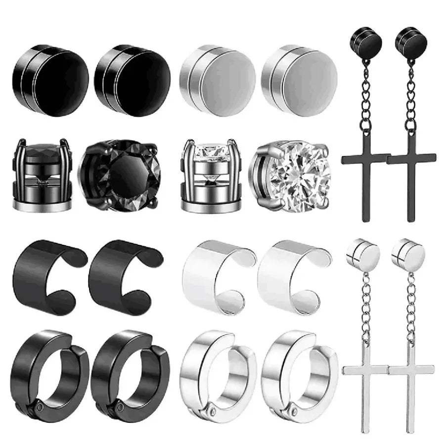 Non-Piercing Clip Ear Cuff Wide Band Stainless Steel Unisex