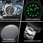 POEDAGAR Luxury Classic Man Wristwatch Waterproof Luminous Date Business Male Clock Stainless Steel Fashion Quartz Men's Watches mbzr