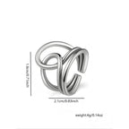 Vintage Asymmetric Cross Knot Stainless Steel Ring Waterproof Multi-Layer Minimalist Thumb Ring Elegant Simple Women Jewelry Gift