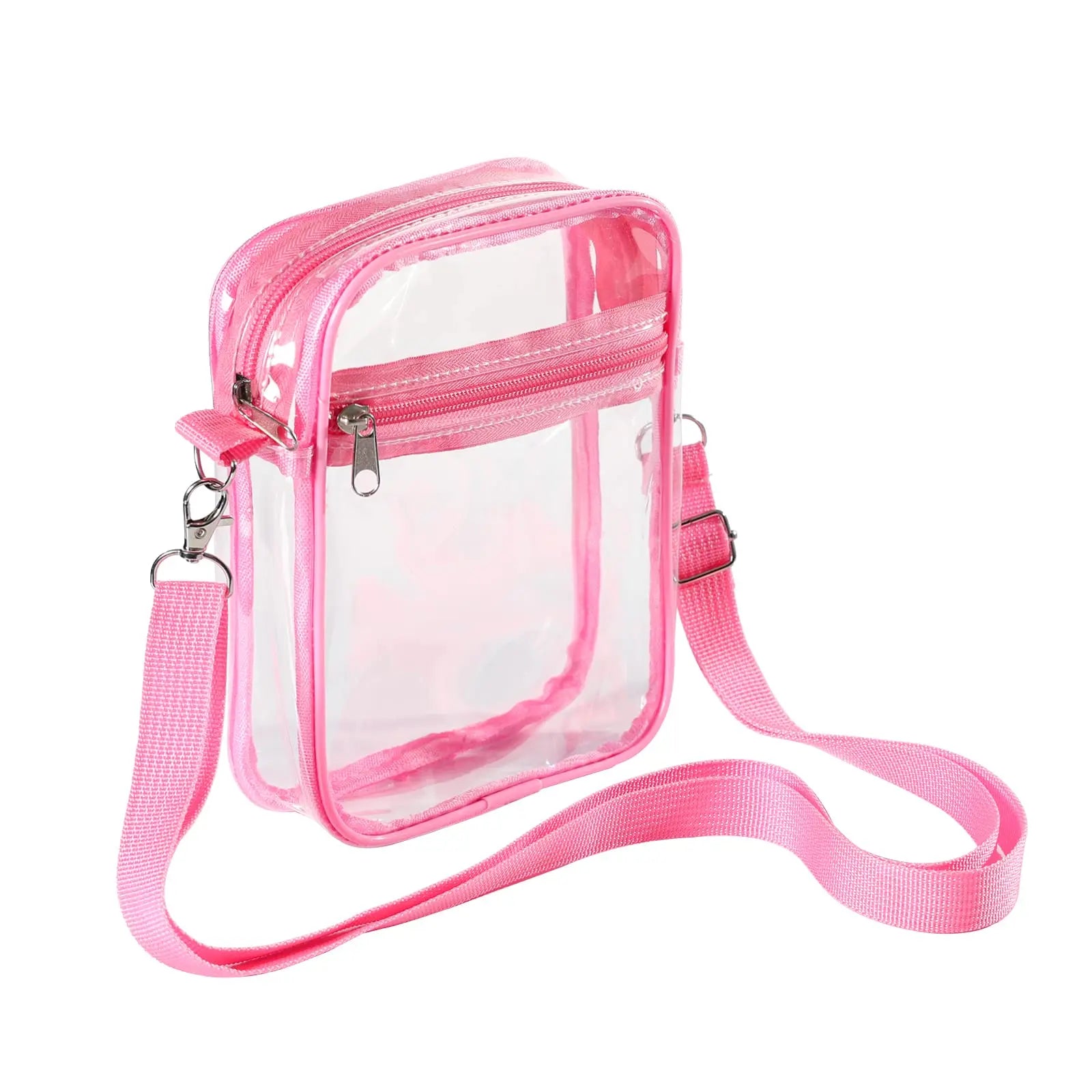 Women's Shoulder Bag PVC Concert Transparent Handbag Simple Crossbody Bag with Front Pocket Casual Handbag