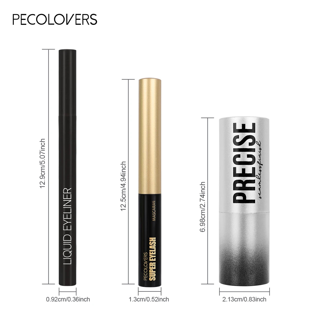 3pcs/Set Glitter Eye Shadow+Mascara +Eyeliner Sharp Headed Shimmer Eyeshadow WaterproofEyelashes Black Liquid Eyeliner mbzr