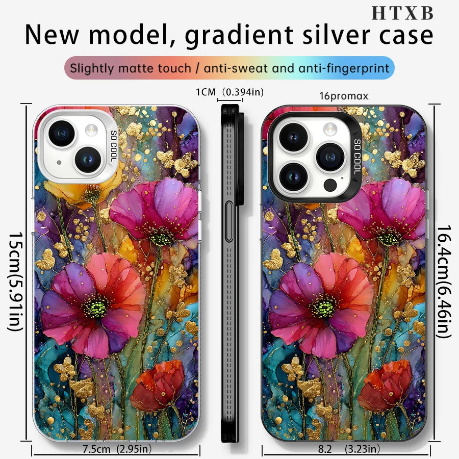 Gilded Flower Shadow Phone for iPhone 17 to 11 Pro Max Plus
