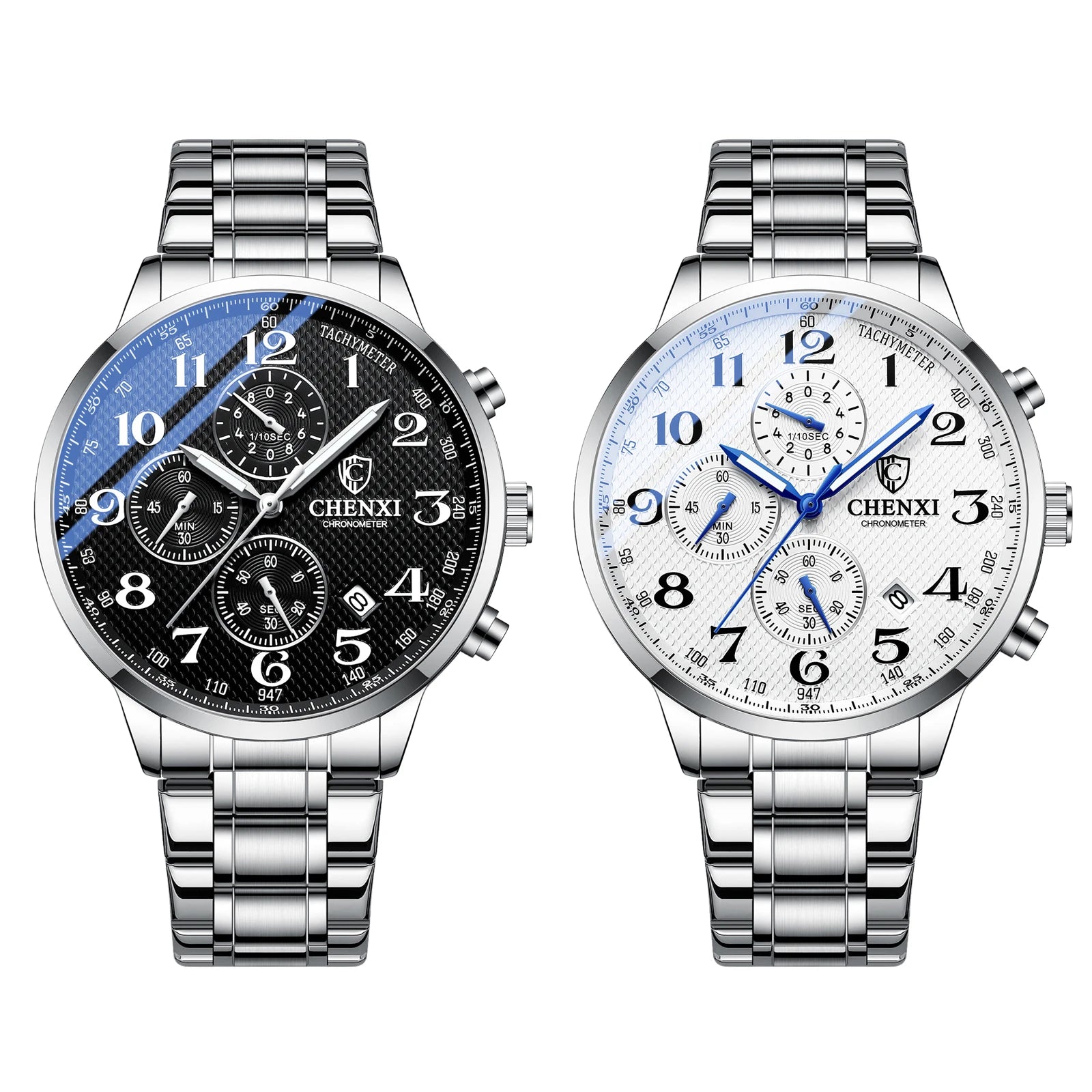 Men's Multifunctional Waterproof Quartz Watch Glow-in-the-dark Hands Chronograph Stopwatch Calendar Available mbzr