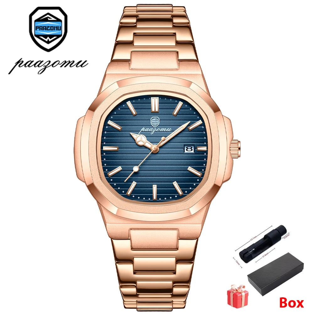 2026 New For Men Fashion Brand Male Watch Waterproof Luminous Stainless Steel Watches  Date Week Casual Quartz Men's Clock Reloj mbzr