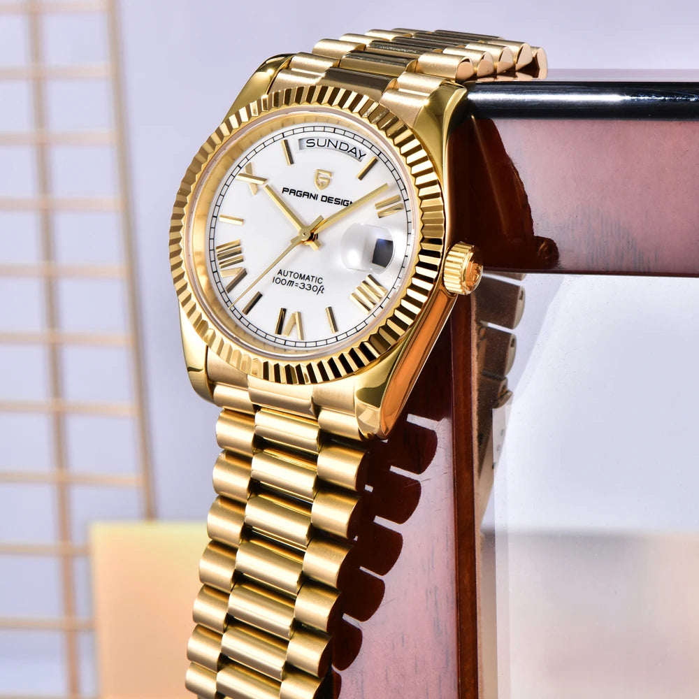 New DD36 Men's Watches PAGANI DESIGN Luxury Gold Automatic Watch Men AR Sapphire Glass Mechanical Wristwatch Men 10Bar ST16 Movt