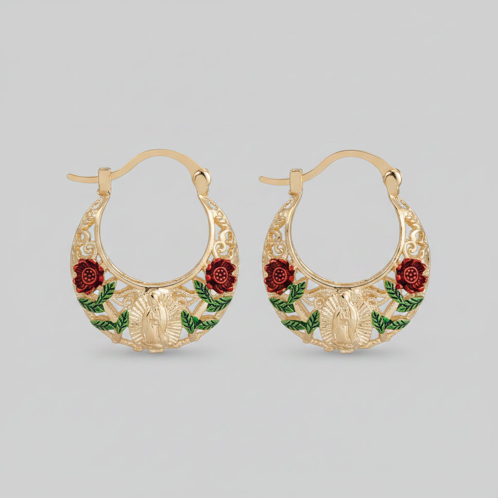 Mexican Style Metal Hollow Asymmetrical Hoop Earrings for Banquets Anniversary Couple Ear Jewelry Valentines Mother's Day Gift mbzr