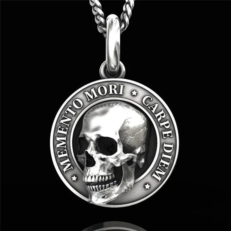 Vintage Ethic  Letter Skull Necklace  Fashion Punk Christmas Skeleton Necklaces for Women and Men