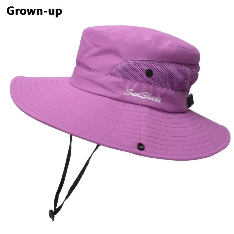 Xinbaoguan 100% Polyester Summer Outdoor Sun Hat, Breathable, Folding Sun Hat, Female Ponytail Hole Fisherman Hat