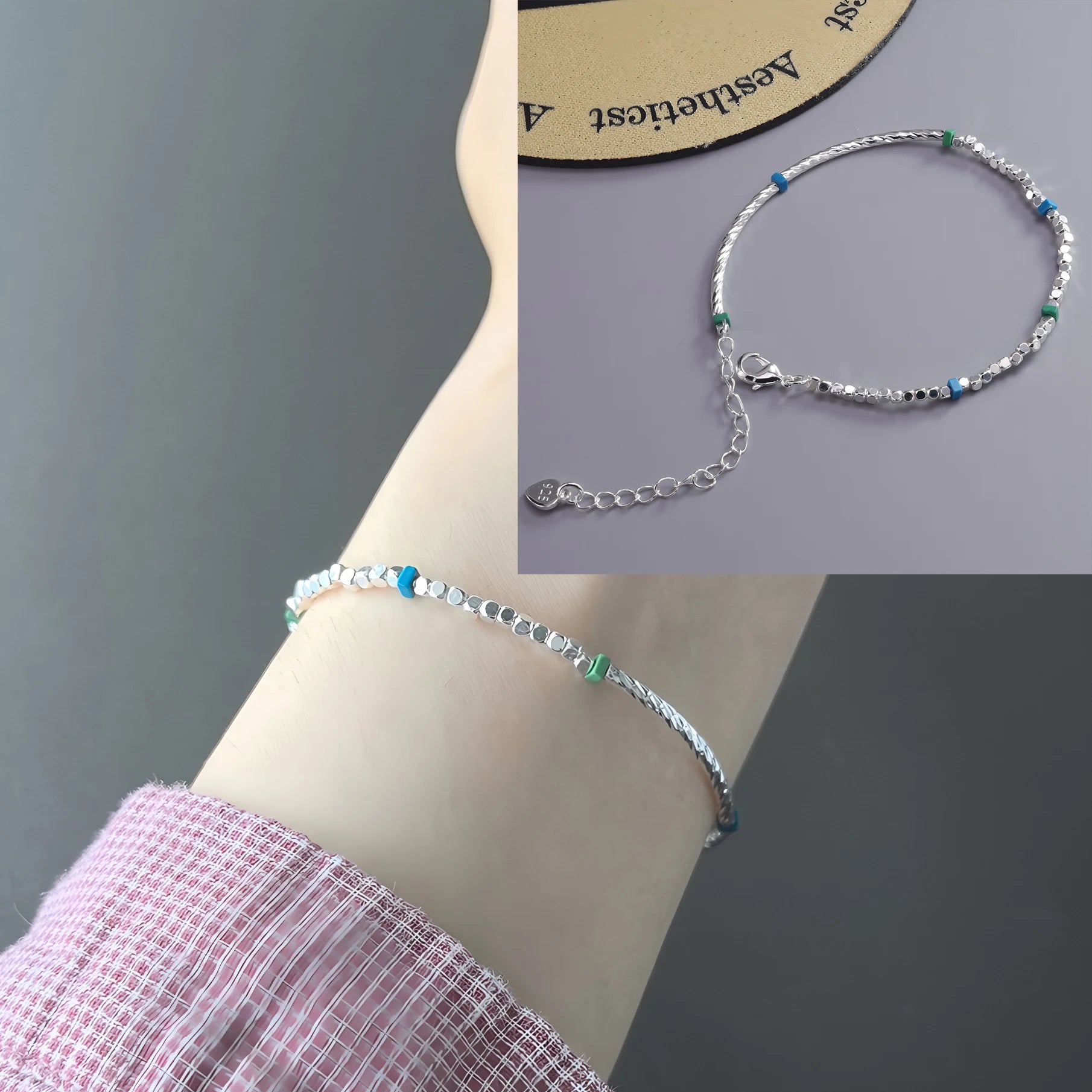 925 Sterling Silver Bracelet Rose Flower Linked Vintage Punk Adjustable Chain For Woman Girl Jewelry Gift Dropship Wholesale