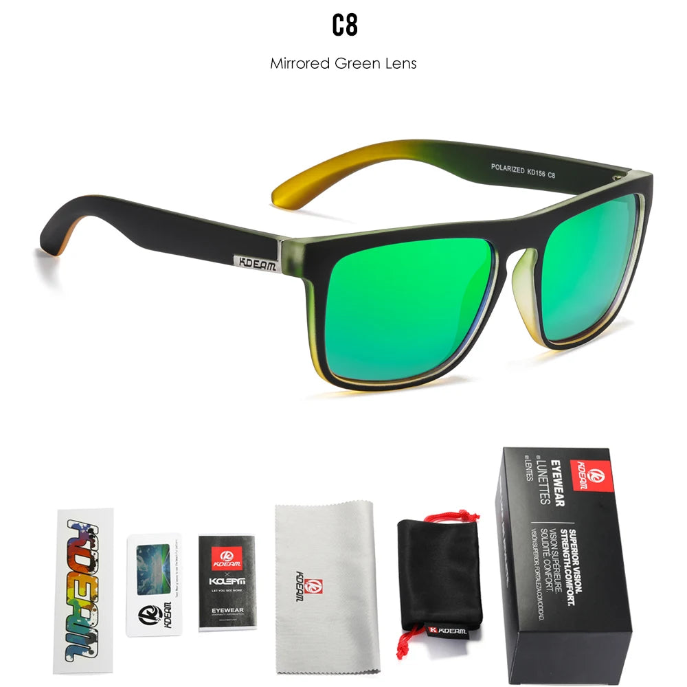 KDEAM Legend Square Sunglasses Polarized Lens Unisex for Outdoors with Brand Box
